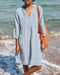 Vestido de playa para mujer - Cuello en V - Mangas tres cuartos - Material ligero y transpirable