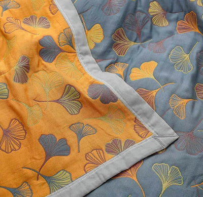 Couverture en coton réversible à motifs floraux