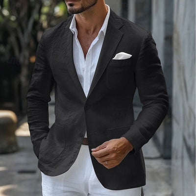 Blazer de verano de lino para hombre: corte entallado y ligero