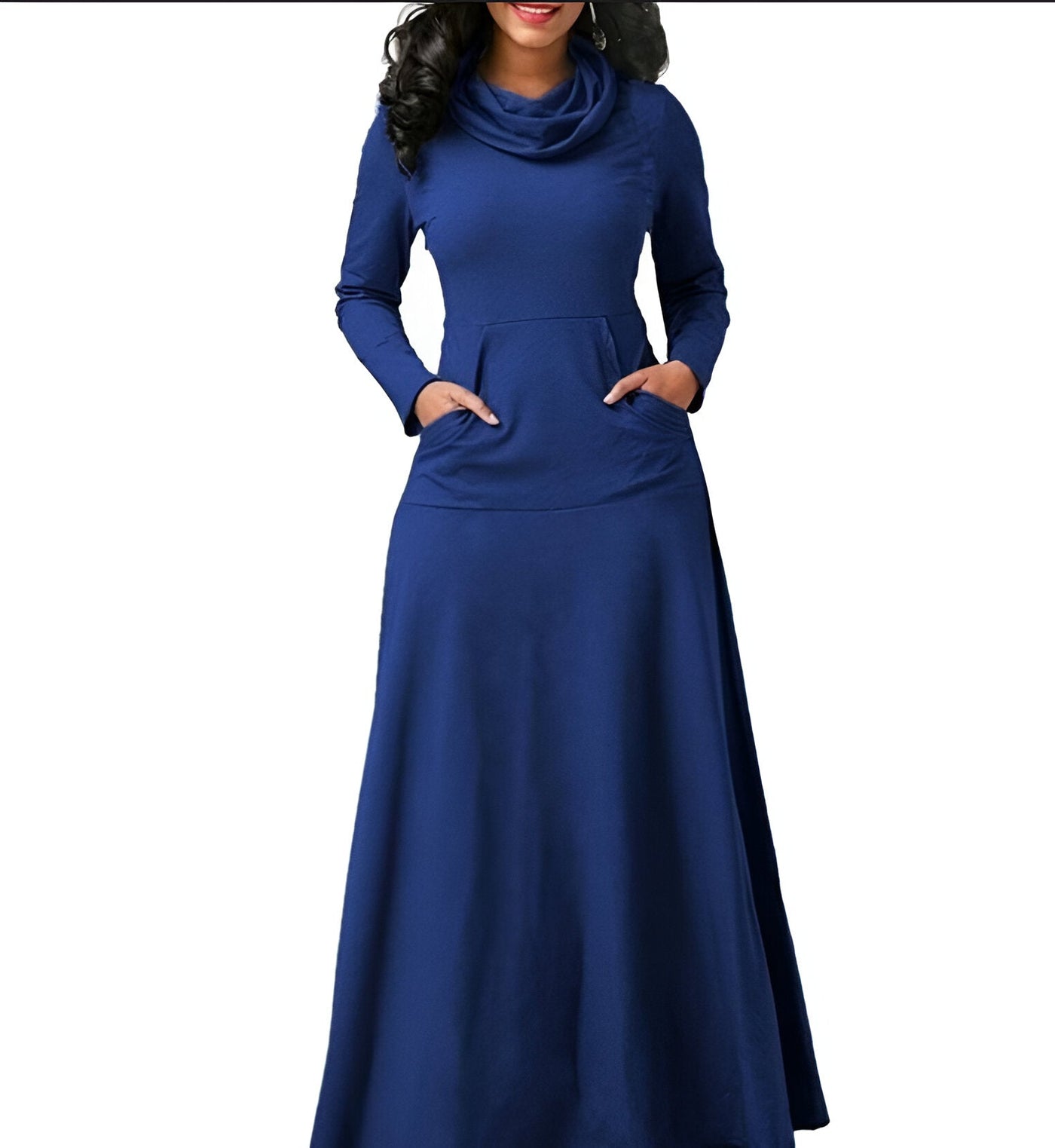 Vestido largo de manga larga para mujer para otoño e invierno | Ideal para primavera/verano