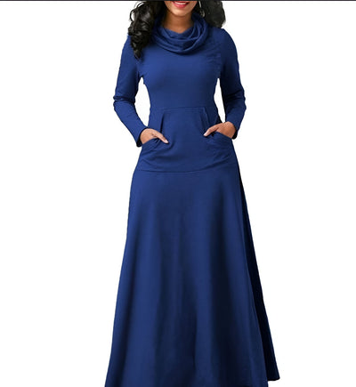 Vestido largo de manga larga para mujer para otoño e invierno | Ideal para primavera/verano