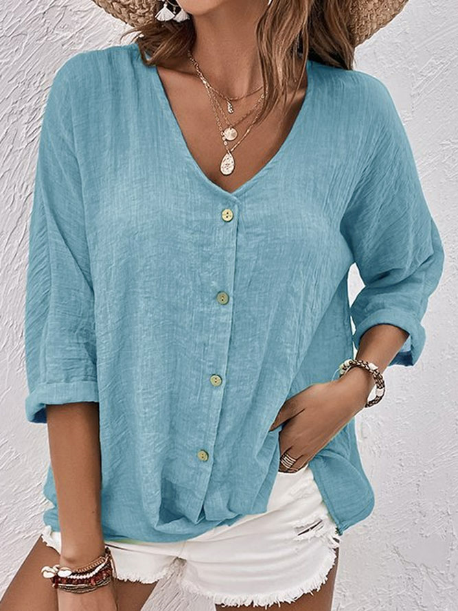 Sarah | Camisa de lino vaporosa con botones