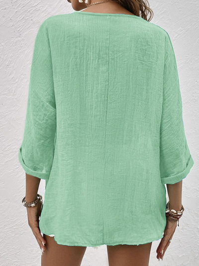 Sarah | Camisa de lino vaporosa con botones