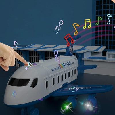 Gran juego de aviones con vehículos de construcción.