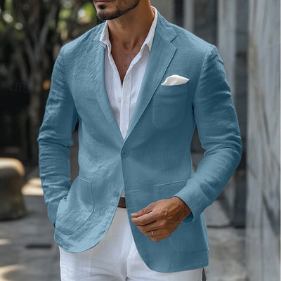 Blazer de verano de lino para hombre: corte entallado y ligero