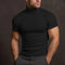 Alejandro - Camiseta lisa de cuello alto para hombre