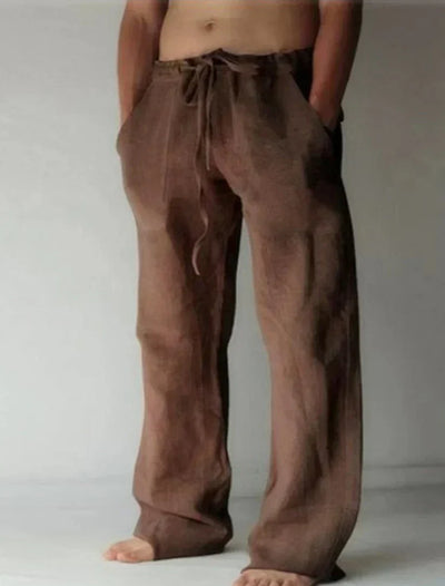 Pantalones holgados de lino para hombre, confeccionados en lino de alta calidad.