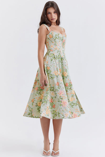 Vestido midi de verano con estampado floral