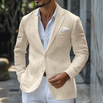 Blazer de verano de lino para hombre: corte entallado y ligero
