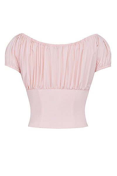 Top con volantes rosa bebé