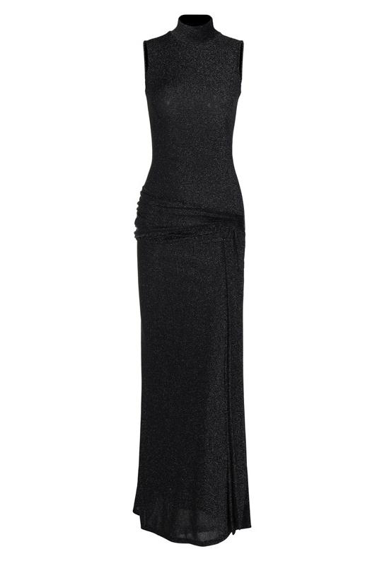 Vestido largo Shanna con cinta metalizada