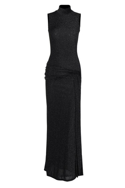 Vestido largo Shanna con cinta metalizada