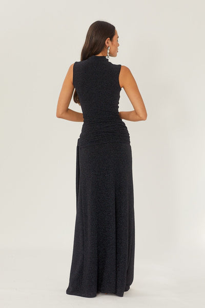 Vestido largo Shanna con cinta metalizada