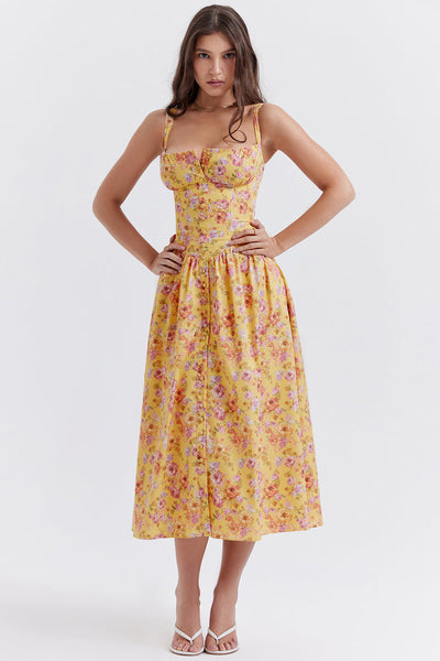 Vestido midi de verano con estampado floral