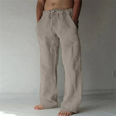Pantalones holgados de lino para hombre, confeccionados en lino de alta calidad.