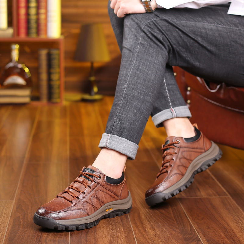 Chaussures orthopédiques respirantes en cuir pour hommes
