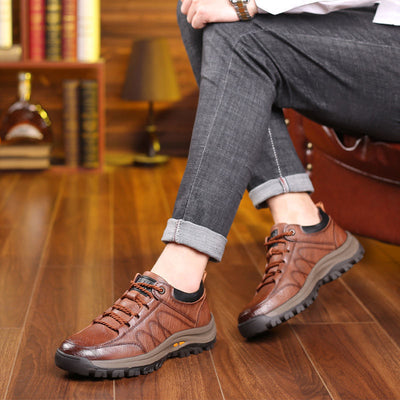 Chaussures orthopédiques respirantes en cuir pour hommes