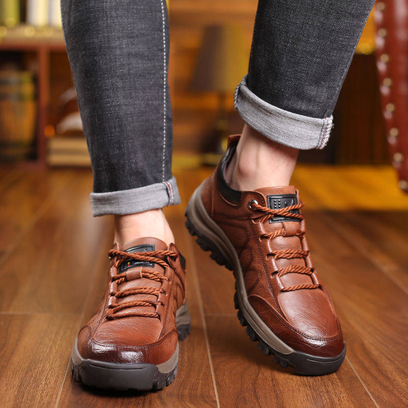 Chaussures orthopédiques respirantes en cuir pour hommes