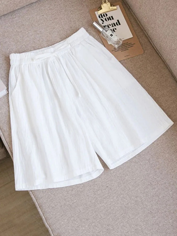 Pantalones cortos clásicos de algodón con cinturilla elástica.