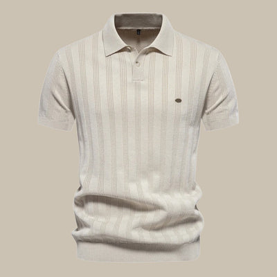 Polo de lana merino de manga corta para hombre