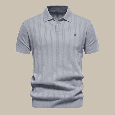 Polo de lana merino de manga corta para hombre