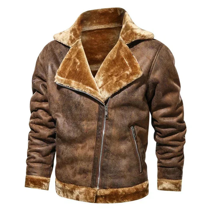 Werner - Chaqueta bomber de piel auténtica de corte entallado