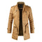 Clint - Chaqueta de cuero de invierno para hombre en forro polar grueso