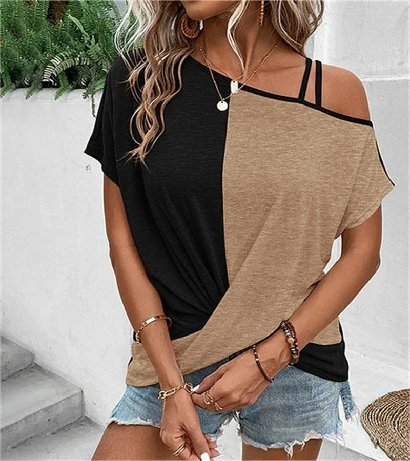 T-shirt Asymmetric Colourblock Ladies - Confort et style en un