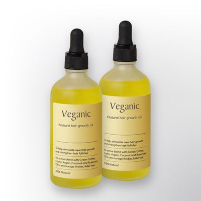 Aceite vegano para el crecimiento del cabello | Sérum 100 % natural | Ricino | Argán | Coco