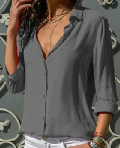 Vera - Blusa clásica con cierre de botones