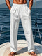 Pantalones holgados de lino para hombre | Pantalones de verano de estilo clásico y aireado