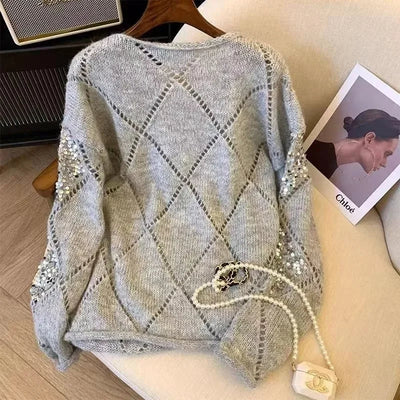 Callista - Pull tendance à paillettes coupe ample pour femme