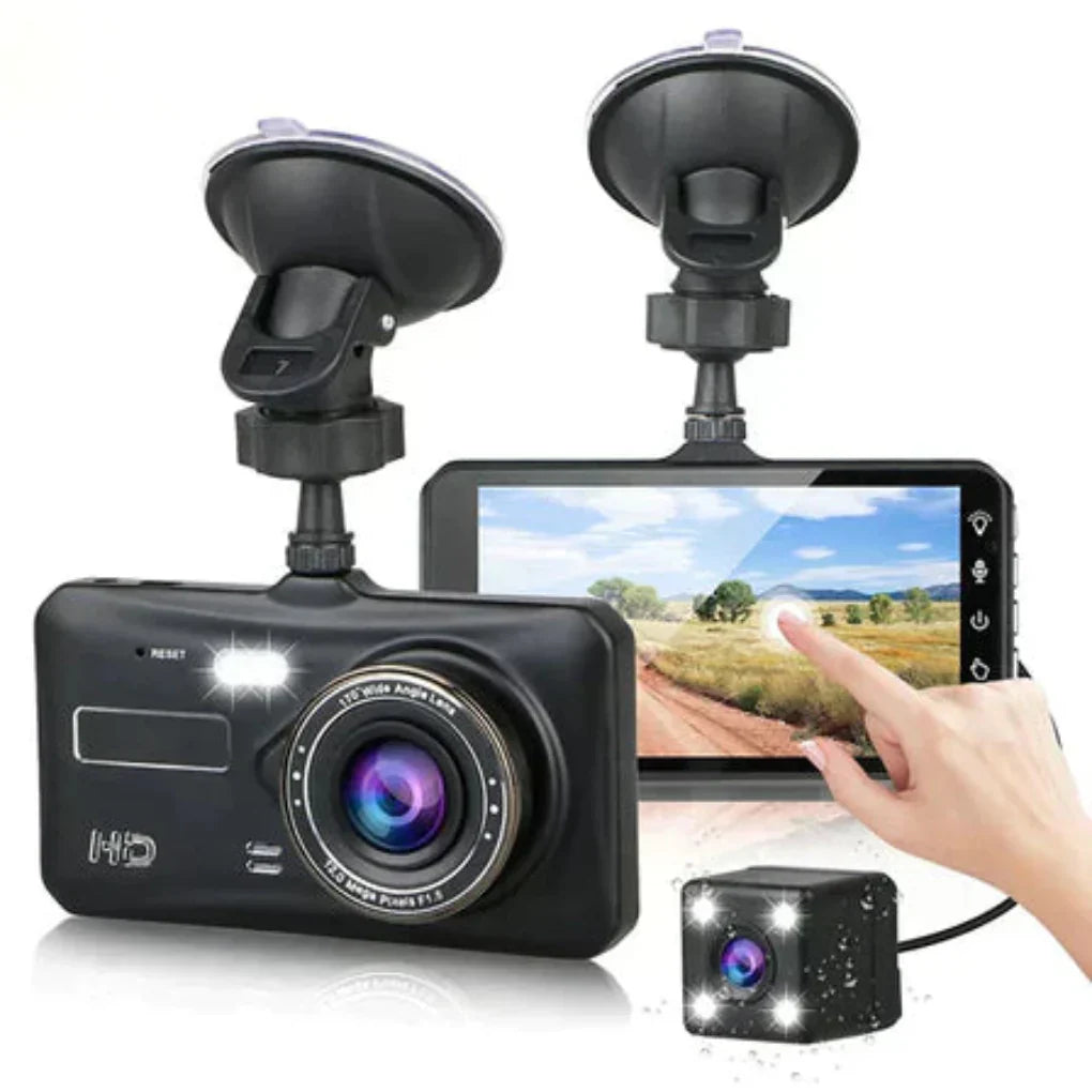 Double dashcam sans fil avec vision nocturne et angle de 170°