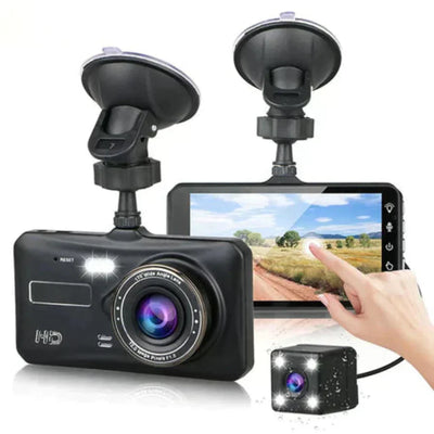 Double dashcam sans fil avec vision nocturne et angle de 170°