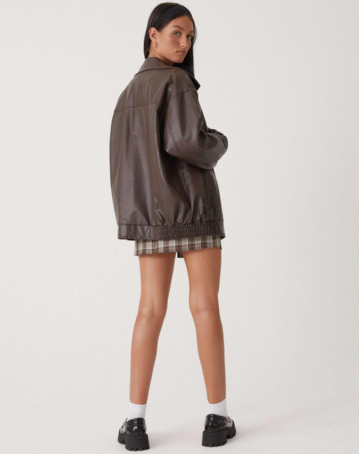 Veste en cuir surdimensionnée et élégante - Confortable et tendance pour tous les jours