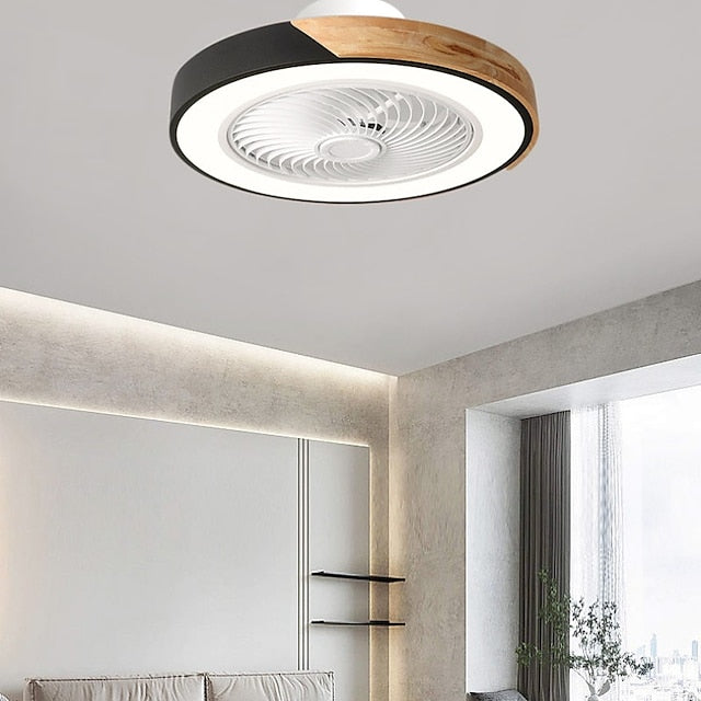Luz de ventilador de techo - Iluminación LED silenciosa con ventilador y control remoto