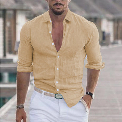 Finn | Chemise en lin pour homme à col rabattu