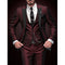 Traje de lino de tres piezas para hombre: blazer, chaleco y pantalón de vestir.